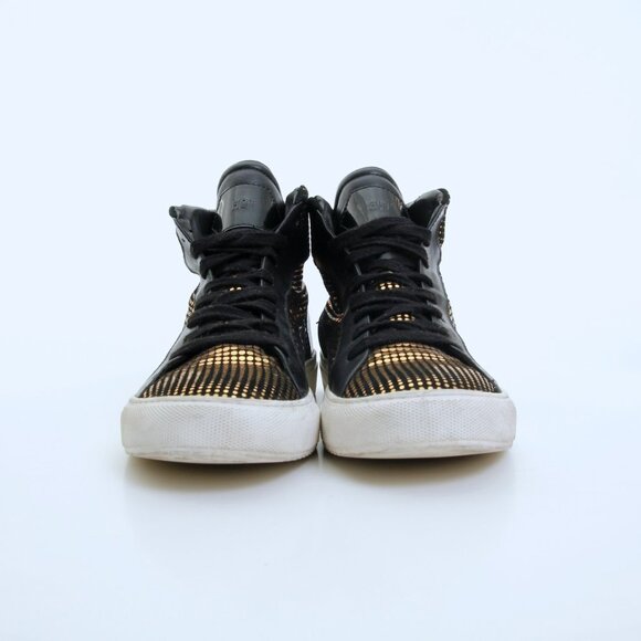 Red Dragon Fly Goldtone Embellishments High Top in Gold Black Women Size 10 - Picture 2 of 16